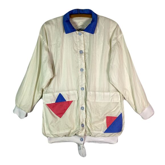 BE IN THE CURRENT SEEN Vintage 80s Windbreaker Jacket Womans Size S - Picture 1 of 9